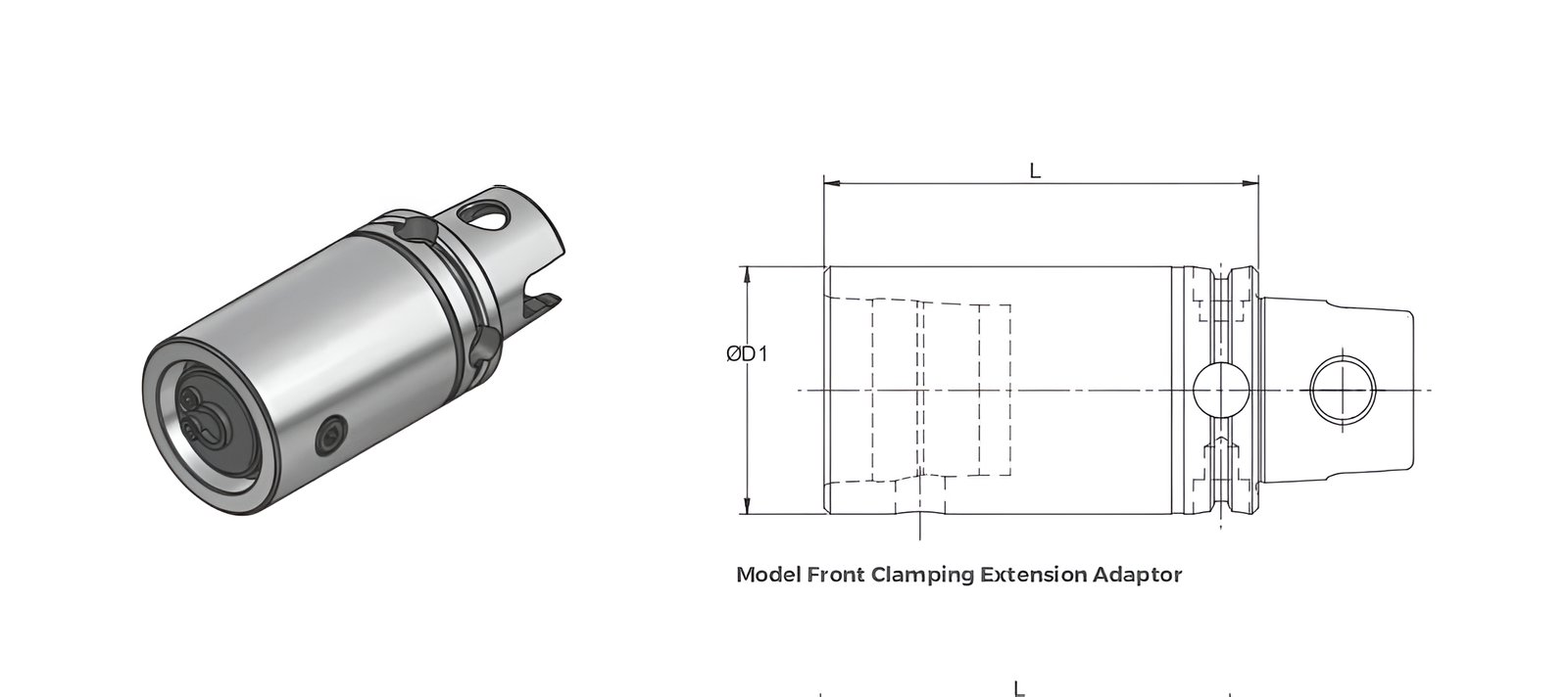 TMT40TS Front Clamping Extension Adaptor Dia 40 L 60 (Compatible with KM40TS™)